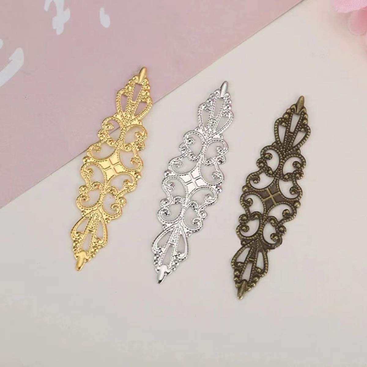 200PCS Hollow Rhombus Charm Fi - Embellishment Crafts recension och pris