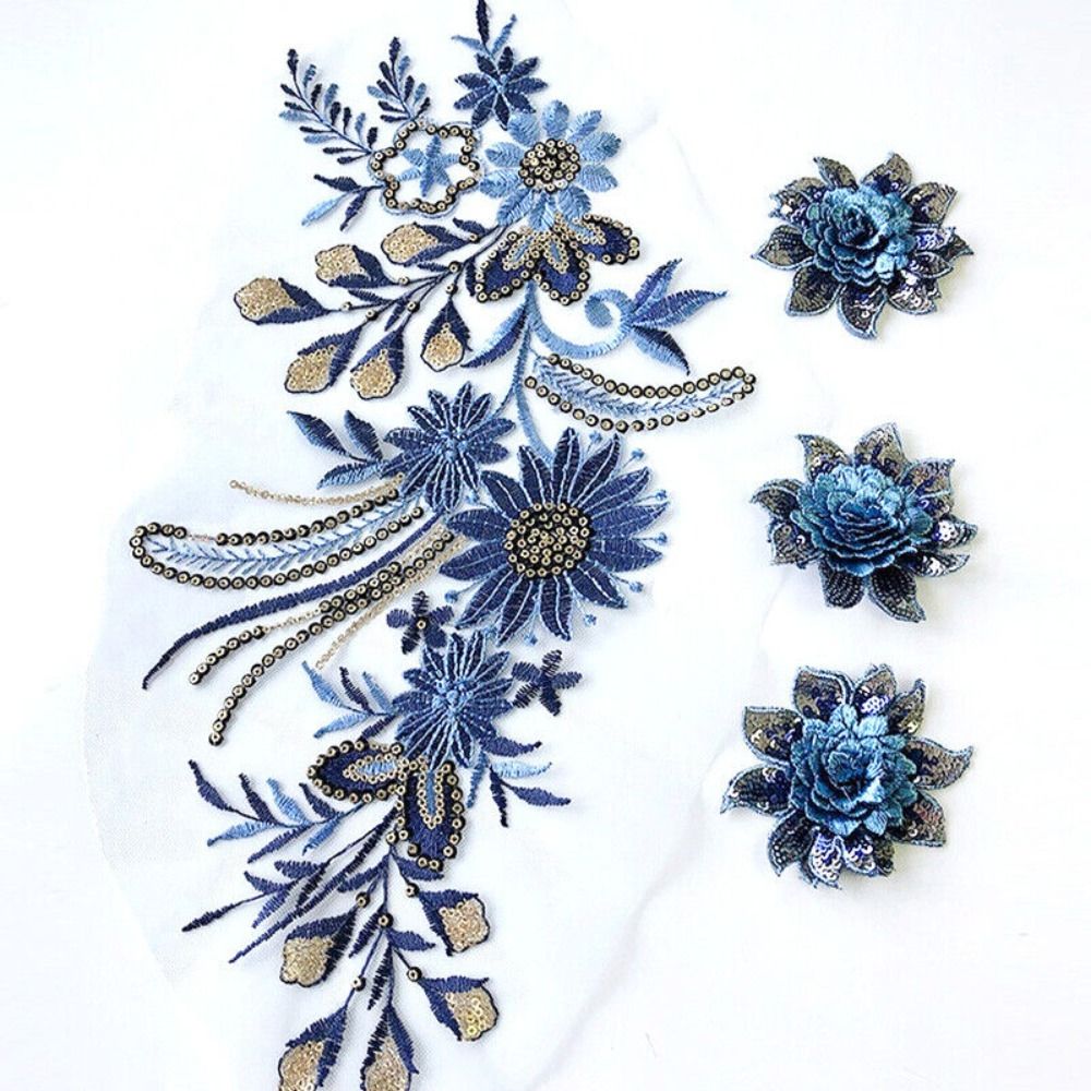 Polyester Mesh Embroidery Flow - Applique Patch Flower recension och pris
