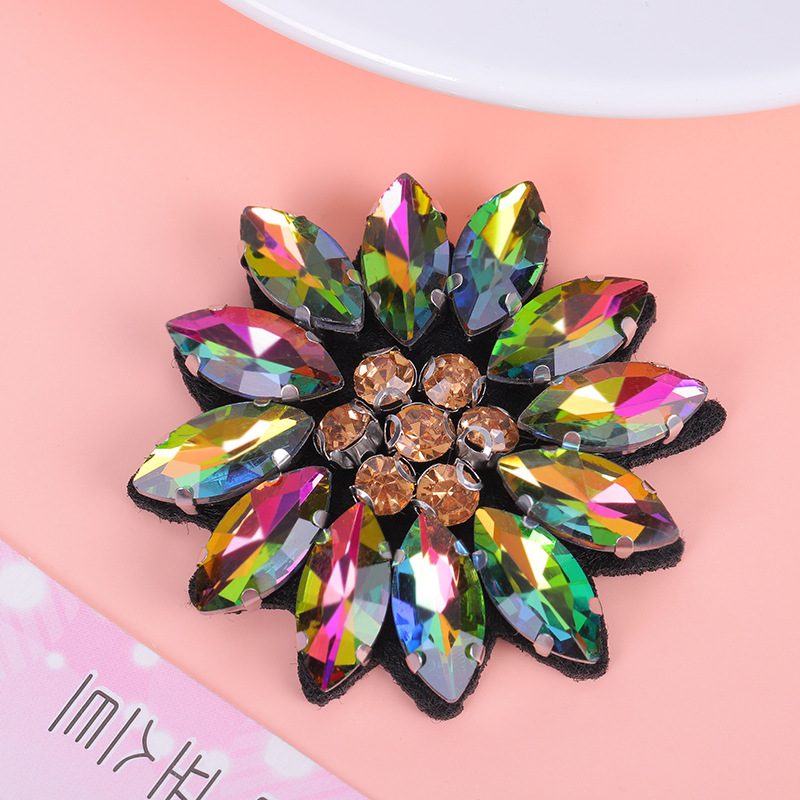 5PCS Sequined crystal beaded f - Applique Patch Flower recension och pris