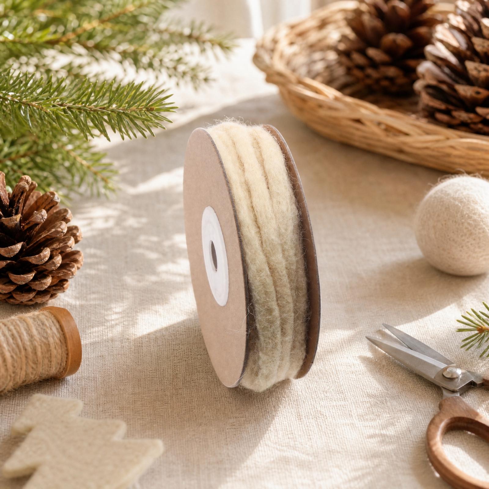 Pure Wool Felt Ribbon Round Co - Cord Trim Twisted recension och pris