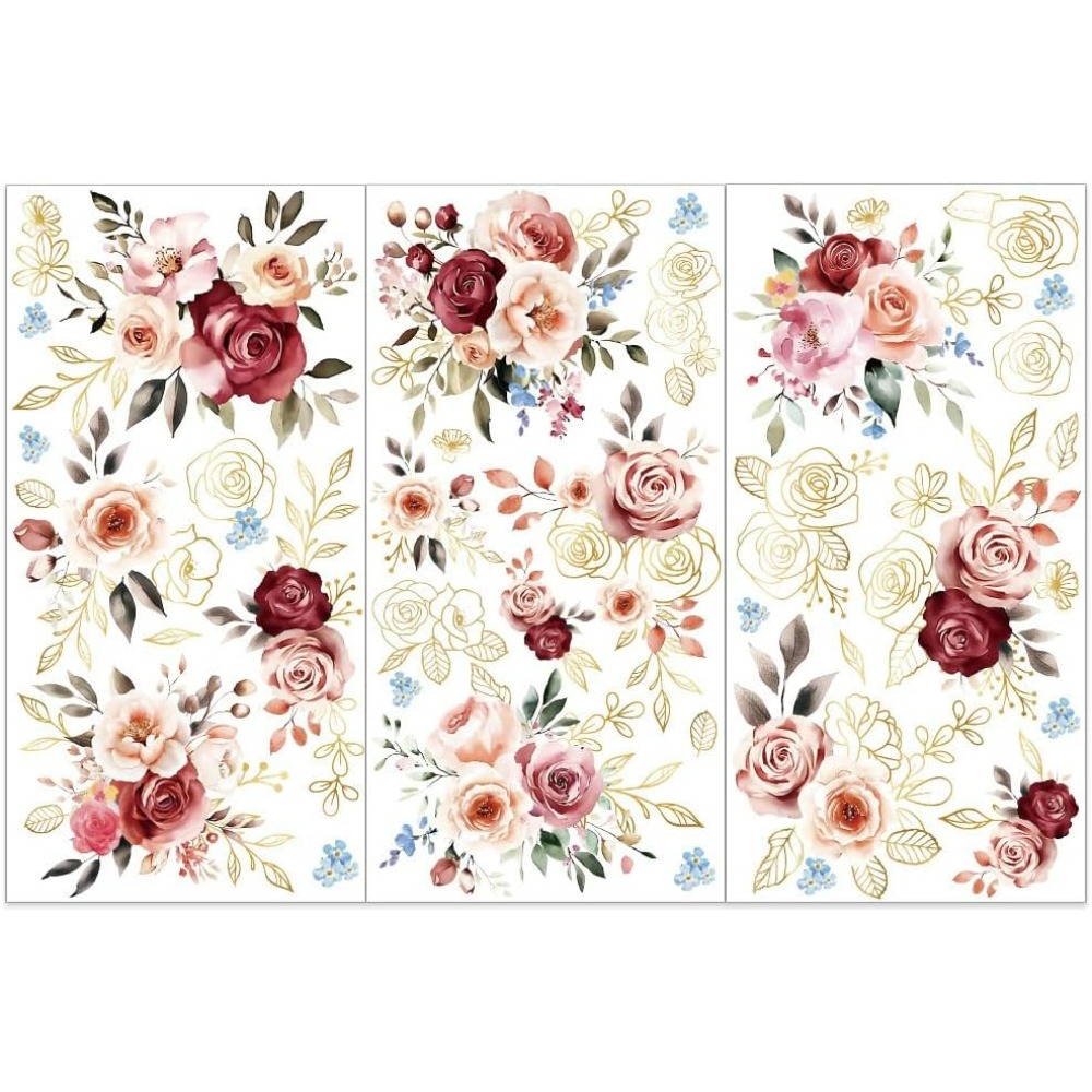 3pcs/Set Watercolor Roses Rub  - Embellishment Crafts recension och pris