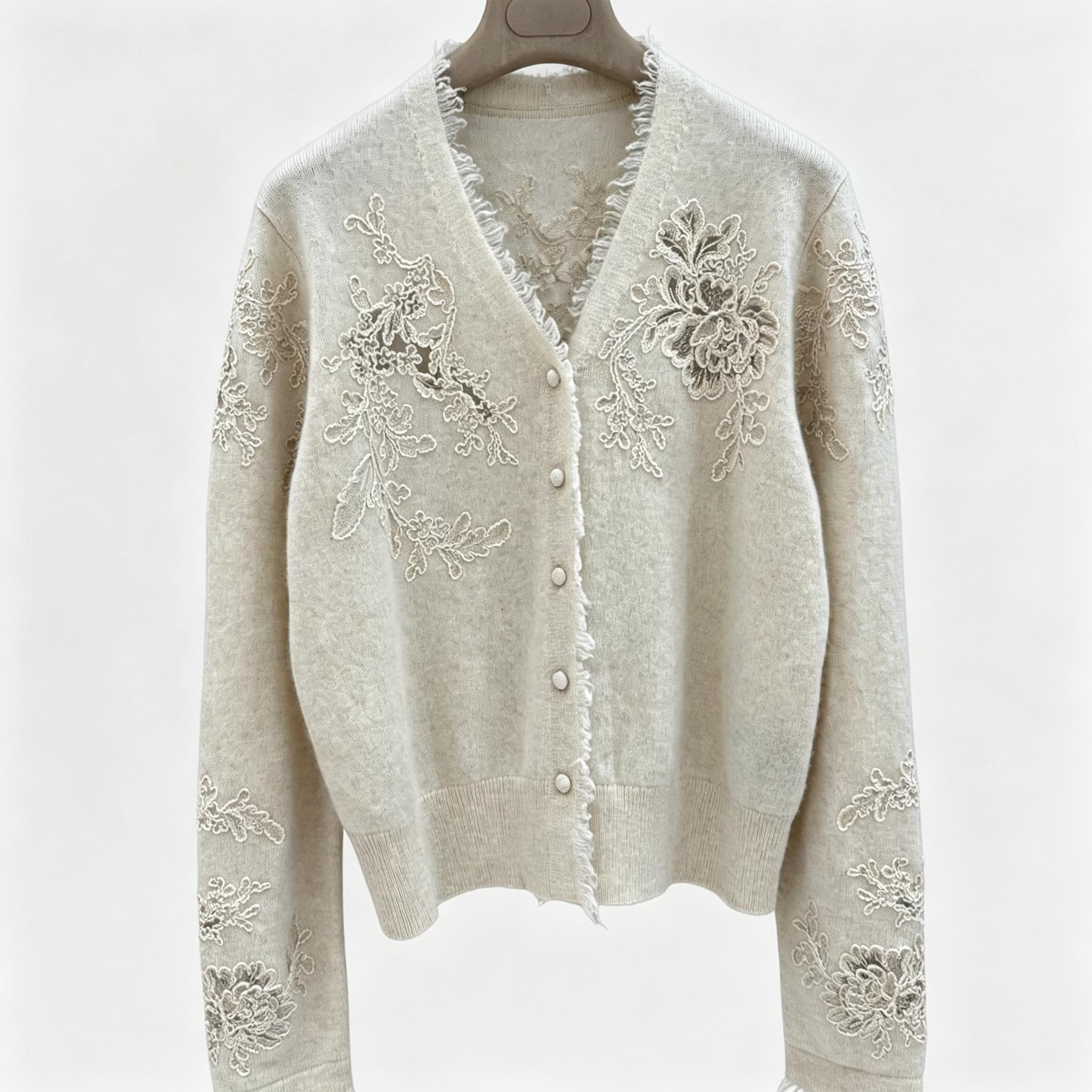 Women V‑Neck Knit Cardigan Flo - Tassel Fringe Trim recension och pris