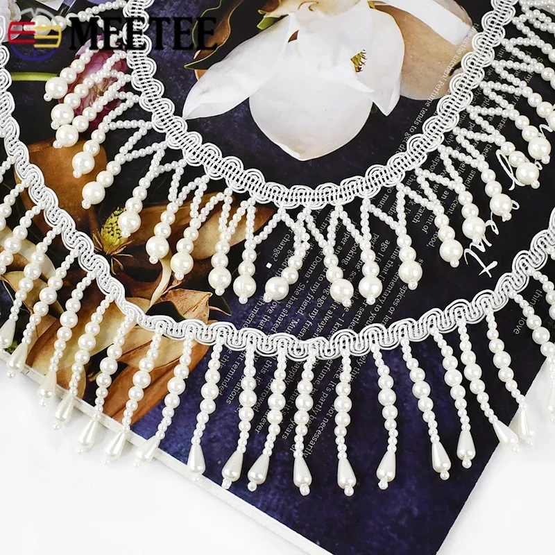 1/2Yards Pearl Beaded Tassel F - Fringe Ribbon Sewing recension och pris