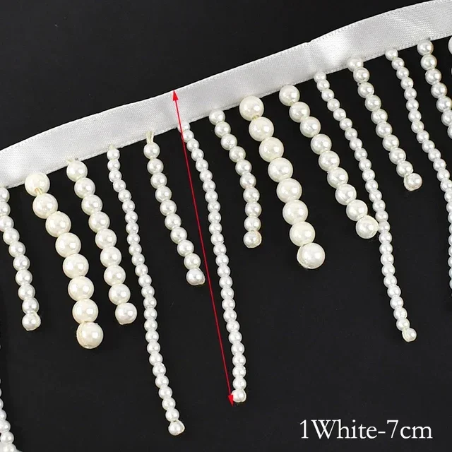 1/2Yards Pearl Beaded Tassel F - Fringe Ribbon Sewing recension och pris