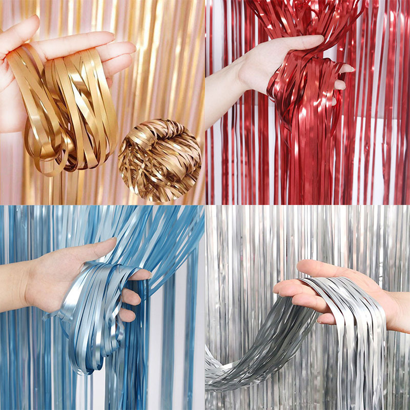 1Bag 2-meter Backdrop Foil Fri - Tassel Fringe Trim recension och pris
